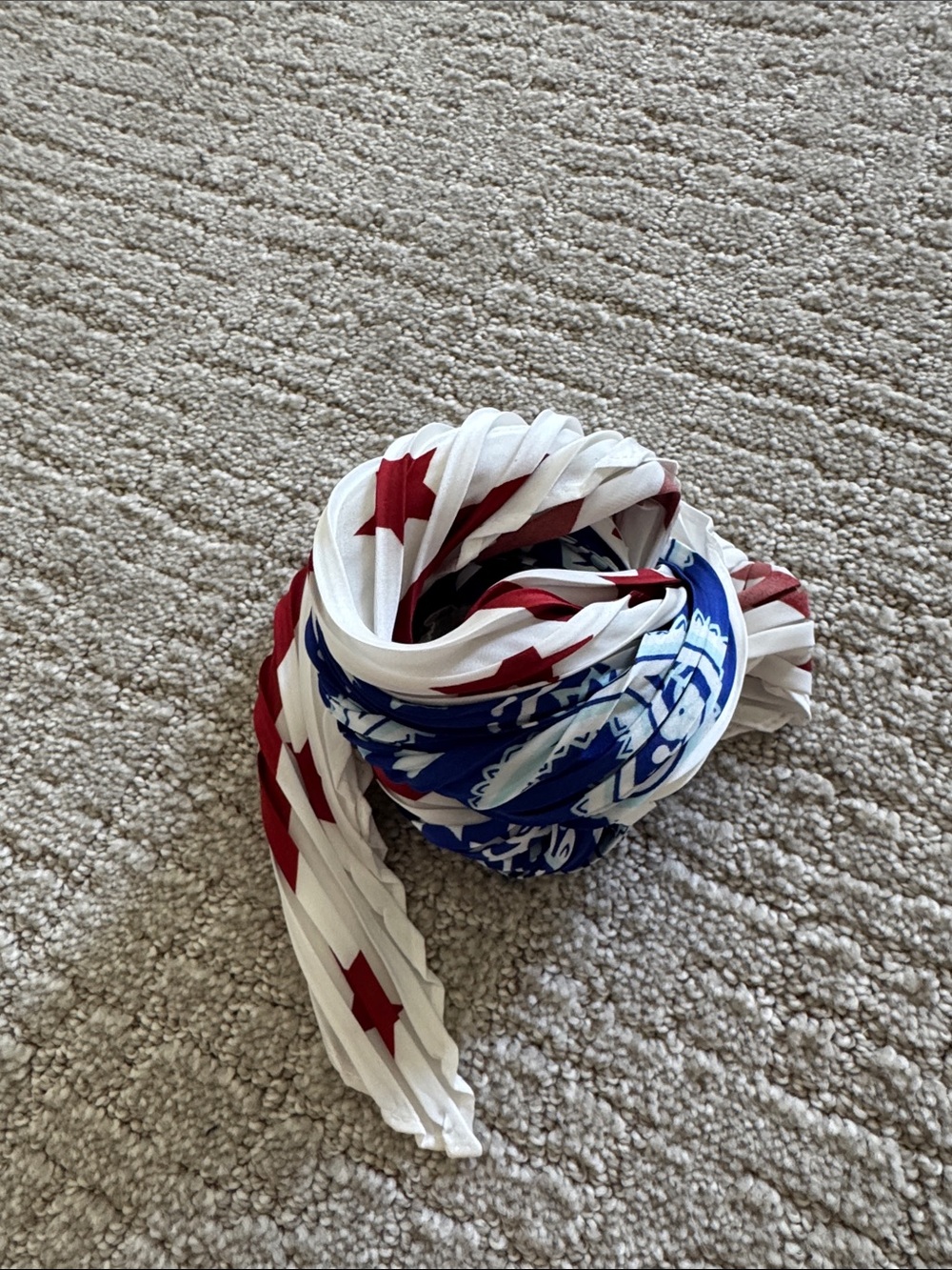 Red White & Blue Pleated Paisley Star Square Scarf Bandana No Brand